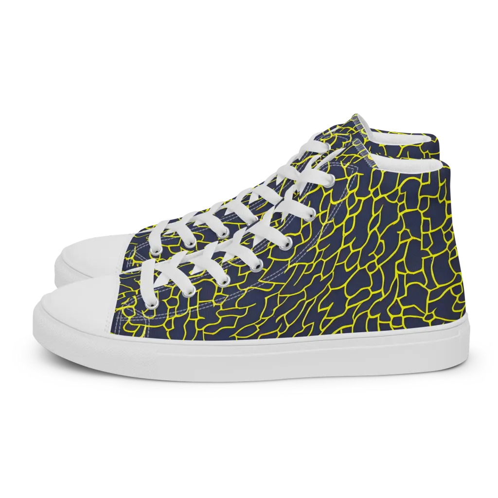 Nightshade Maze on Men's High Top Canvas Shoes — Left