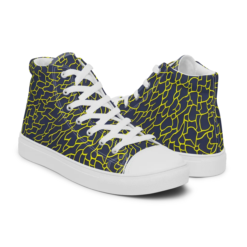 Nightshade Maze on Men's High Top Canvas Shoes — Right