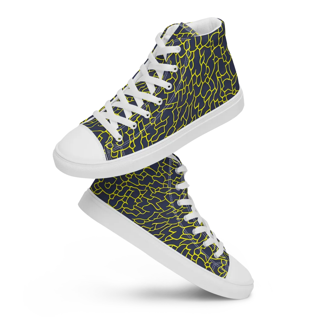 Nightshade Maze on Men's High Top Canvas Shoes — Front