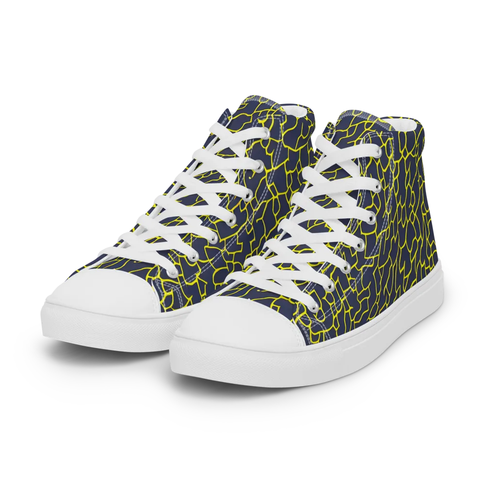 Nightshade Maze on Women's High Top Canvas Shoes — Left Front