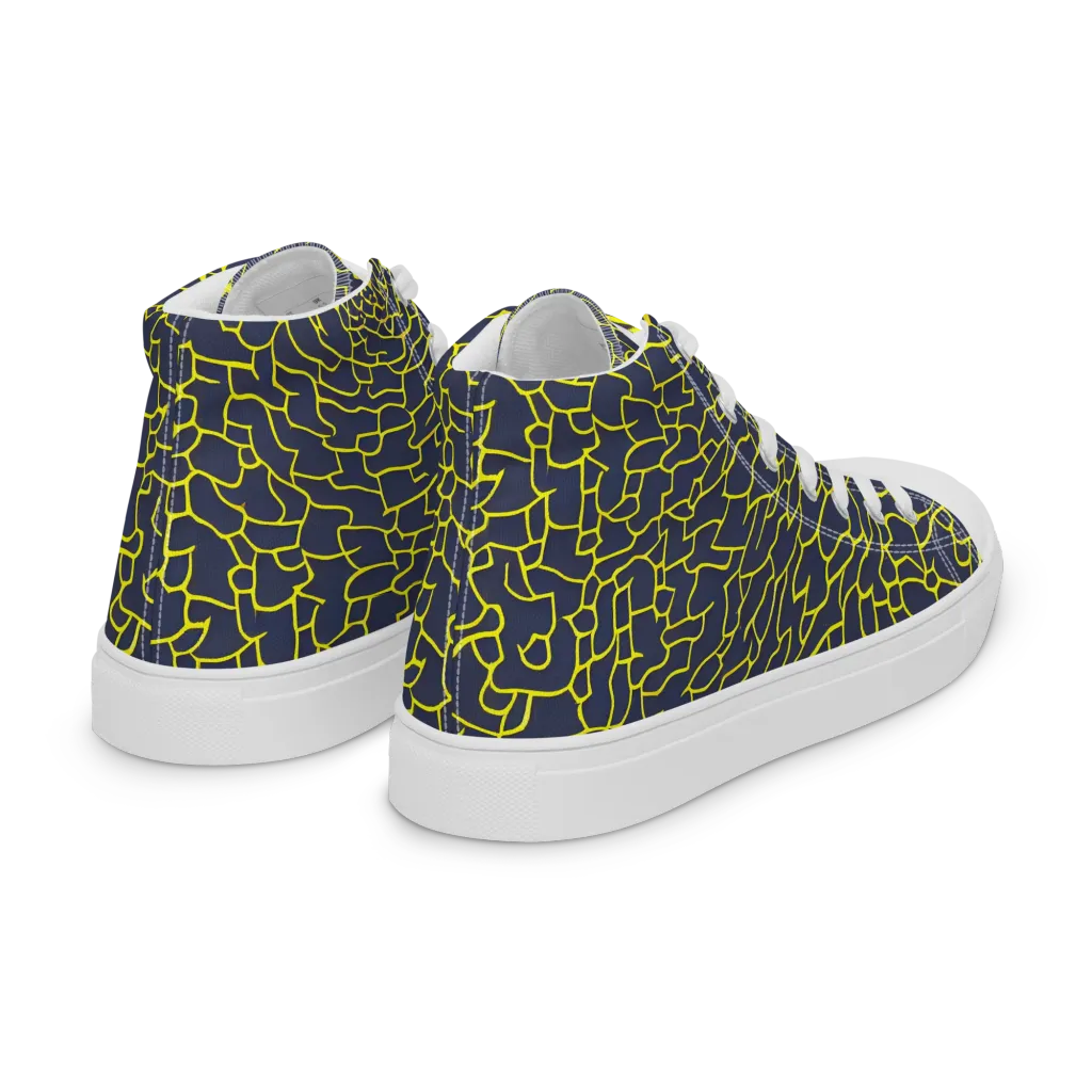 Nightshade Maze on Women's High Top Canvas Shoes — Right Back