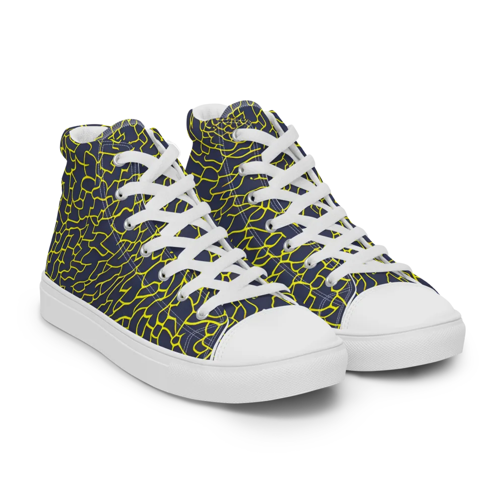 Nightshade Maze on Women's High Top Canvas Shoes — Right Front
