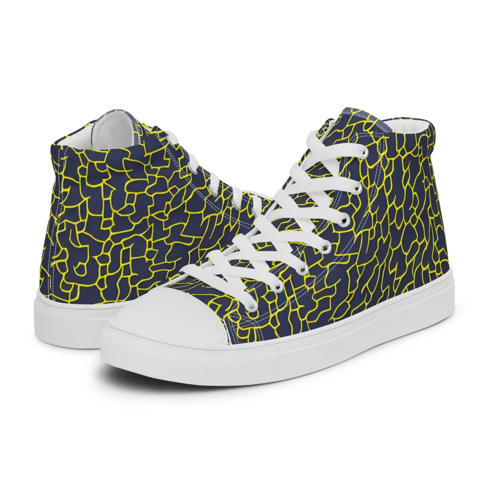 Nightshade Maze on Women's High Top Canvas Shoes — Left