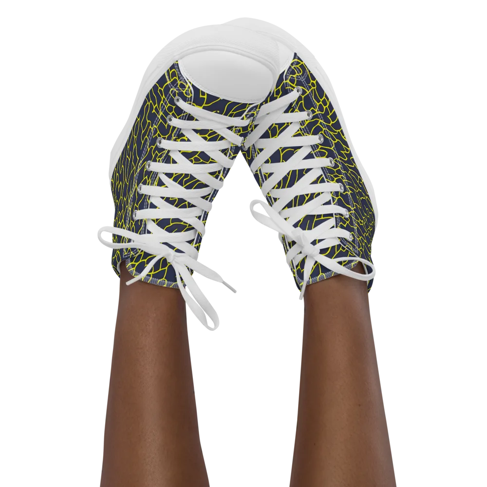 Nightshade Maze on Women's High Top Canvas Shoes — Front
