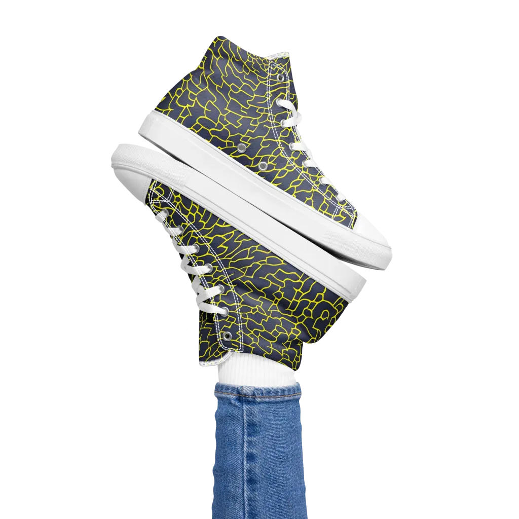 Nightshade Maze on Women's High Top Canvas Shoes — Left