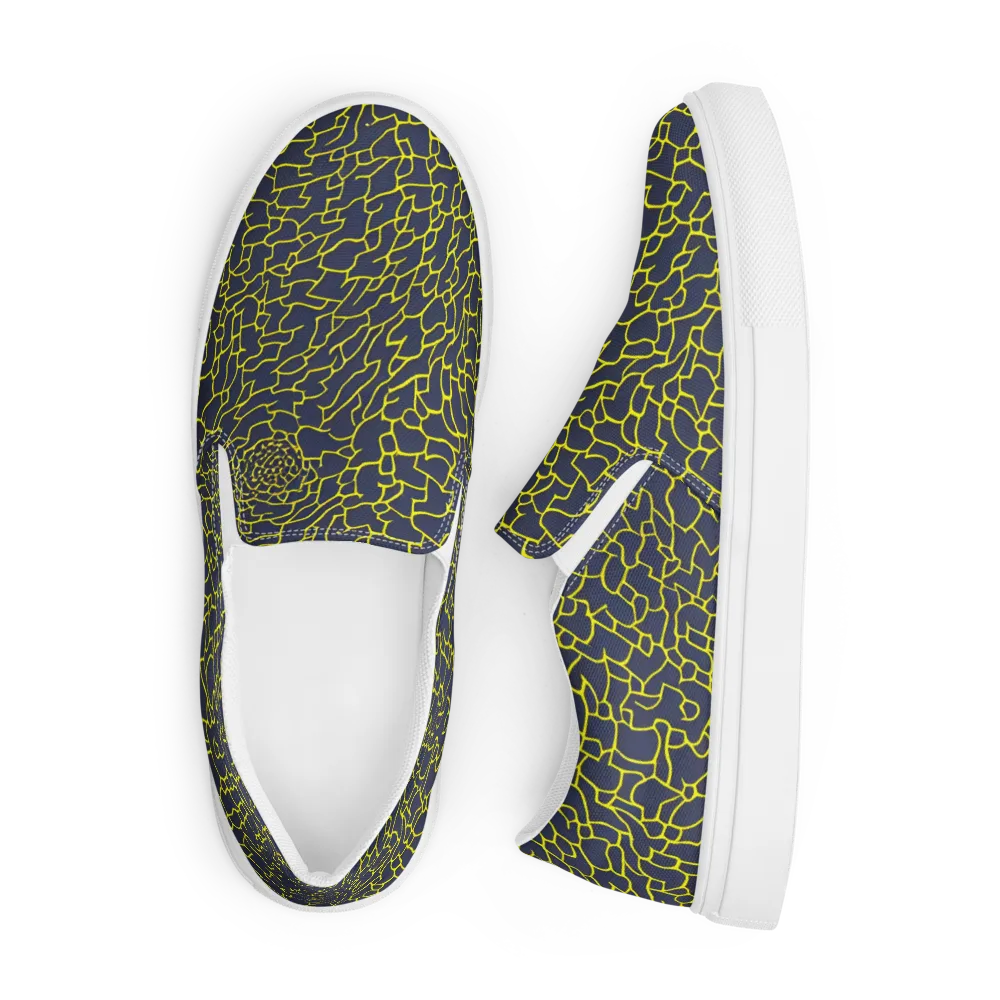Nightshade Maze on Men's Slip-On Canvas Shoes — Front