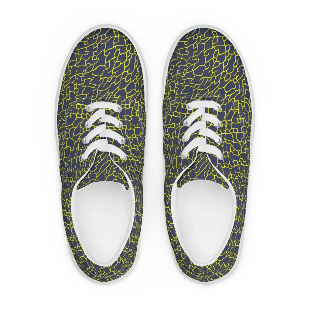 Nightshade Maze on Men's Lace-Up Canvas Shoes — Front