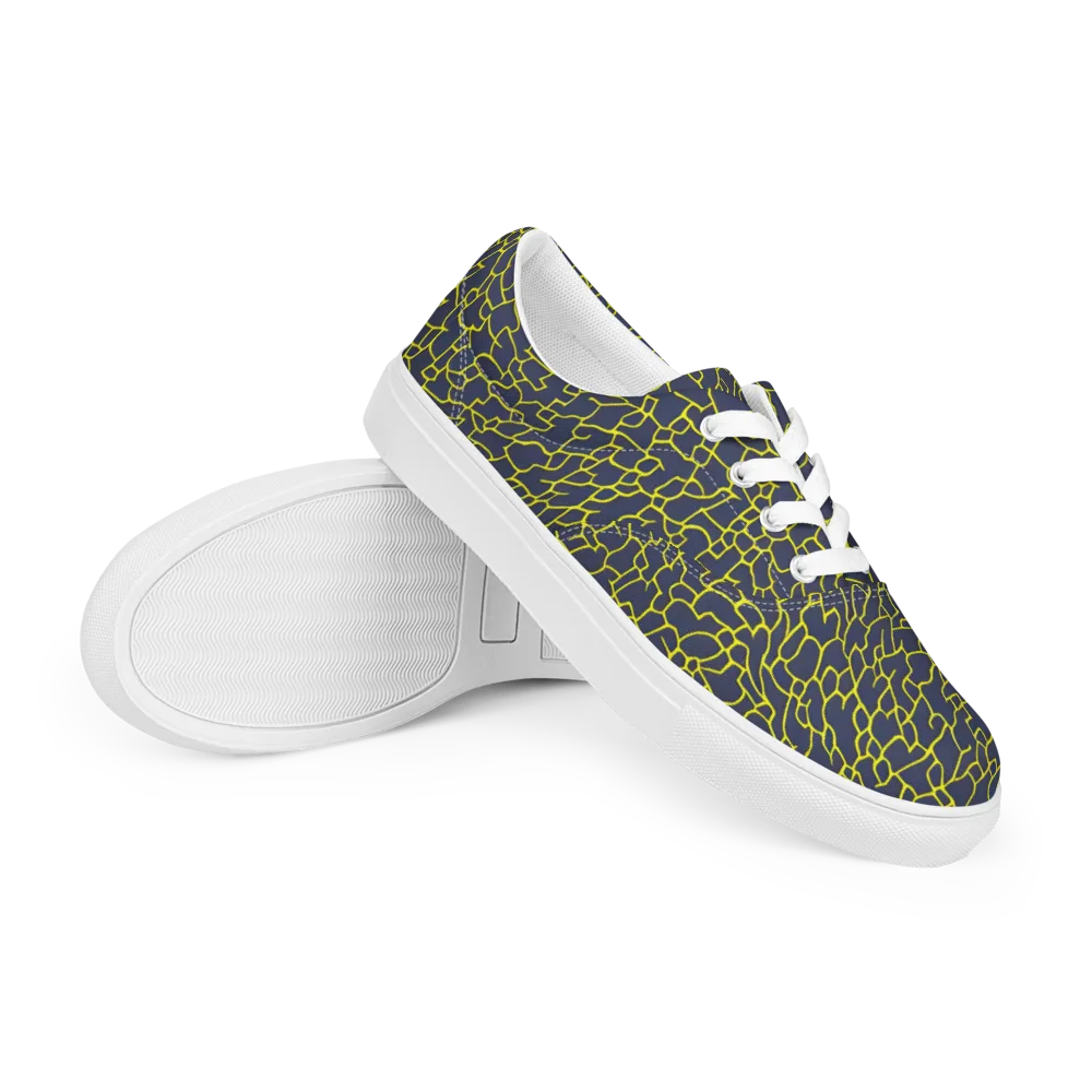 Nightshade Maze on Men's Lace-Up Canvas Shoes — Right Front