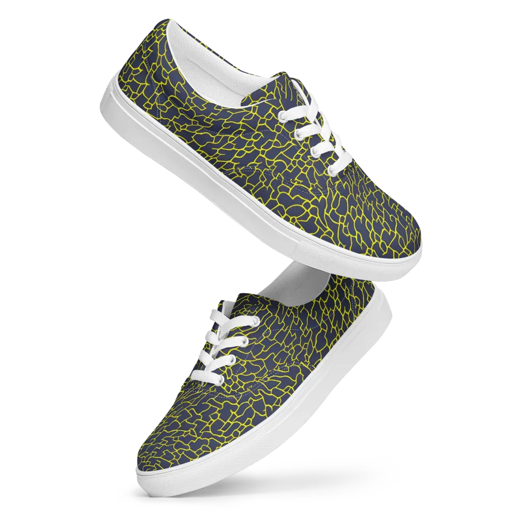 Nightshade Maze on Men's Lace-Up Canvas Shoes — Front