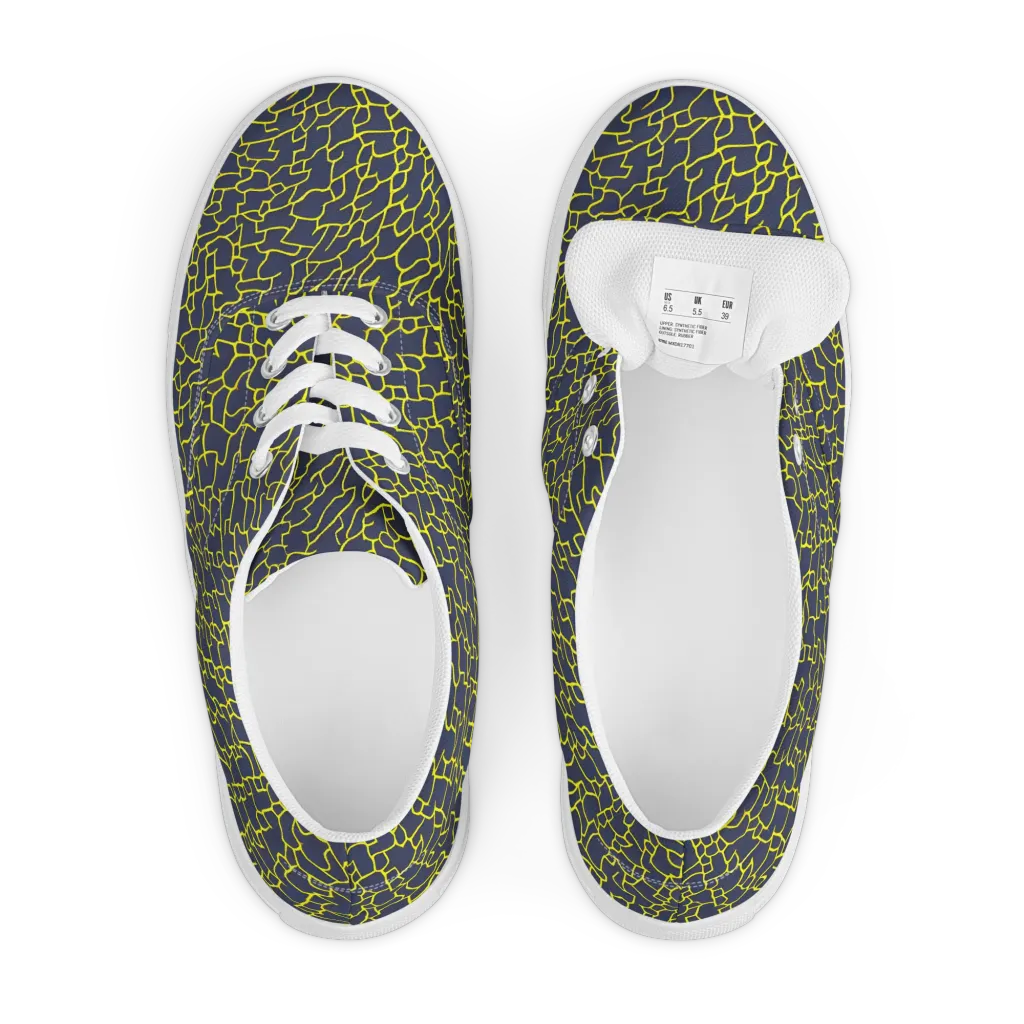 Nightshade Maze on Men's Lace-Up Canvas Shoes — Front