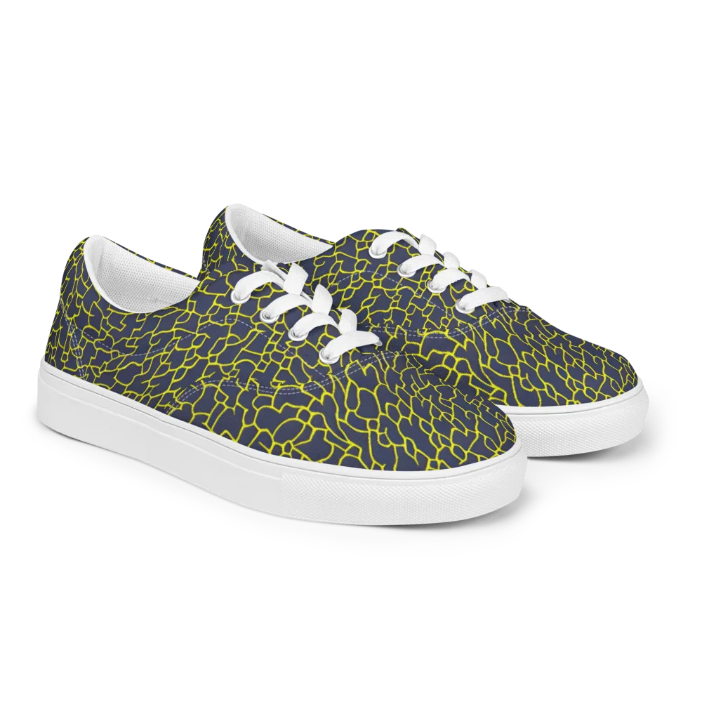 Nightshade Maze on Men's Lace-Up Canvas Shoes — Right Front