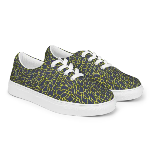 Nightshade Maze on a Men's Lace-Up Canvas Shoes