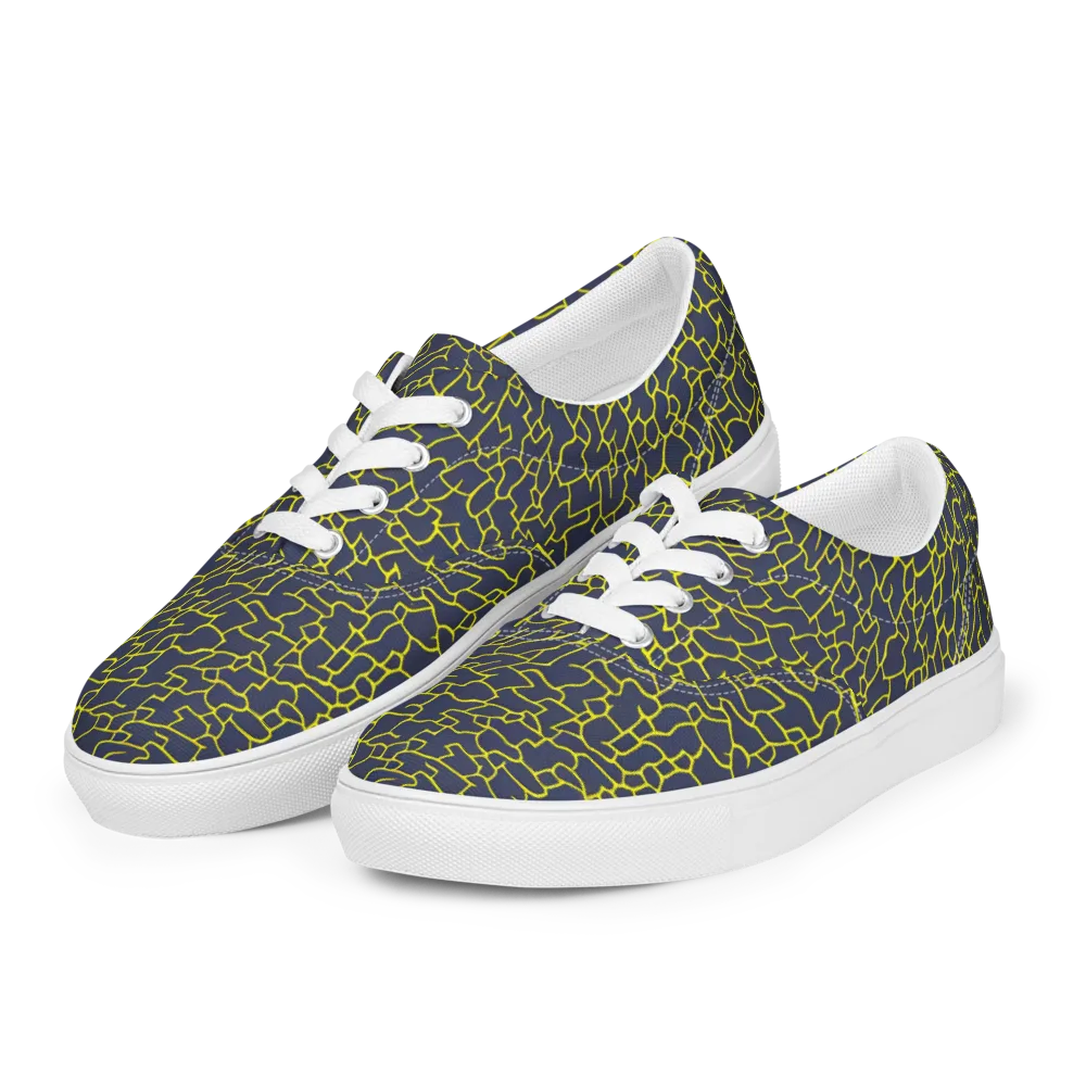 Nightshade Maze on Men's Lace-Up Canvas Shoes — Left Front