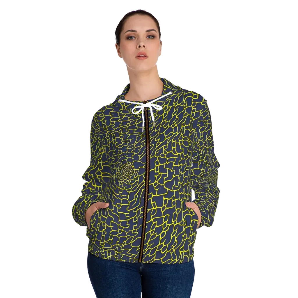 Nightshade Maze on Women's Full-Zip Hoodie — Front On Person
