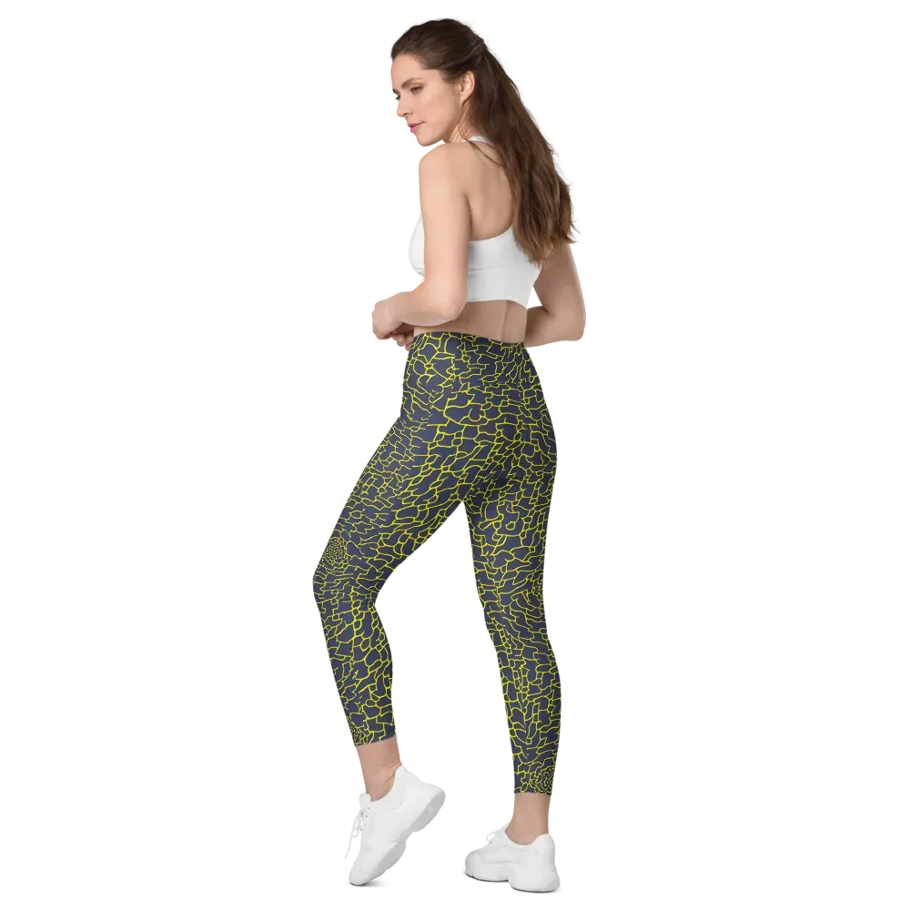 Nightshade Maze on Leggings with Pockets — Left Back