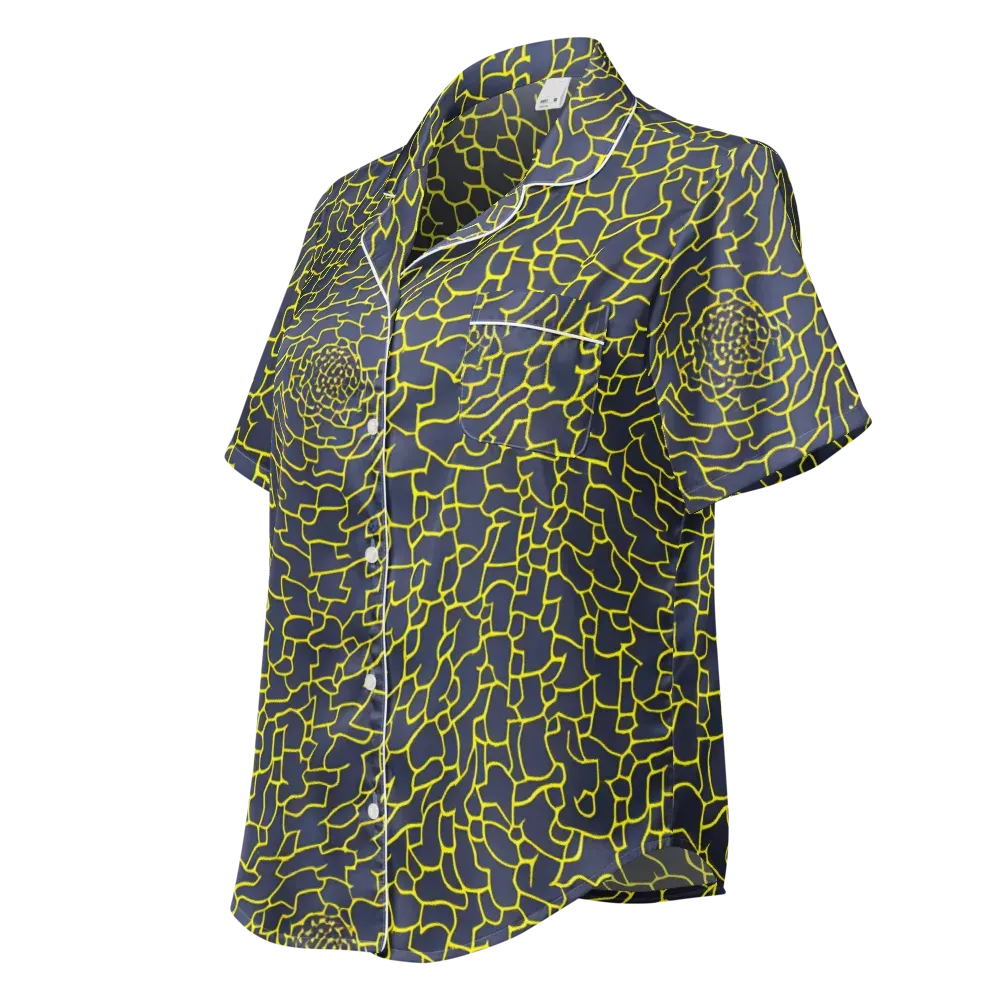 Nightshade Maze on Women's Short Sleeve Pajama Top — Left Front