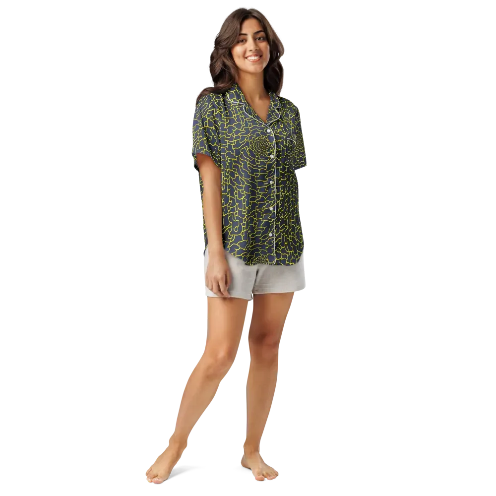 Nightshade Maze on Women's Short Sleeve Pajama Top — Front