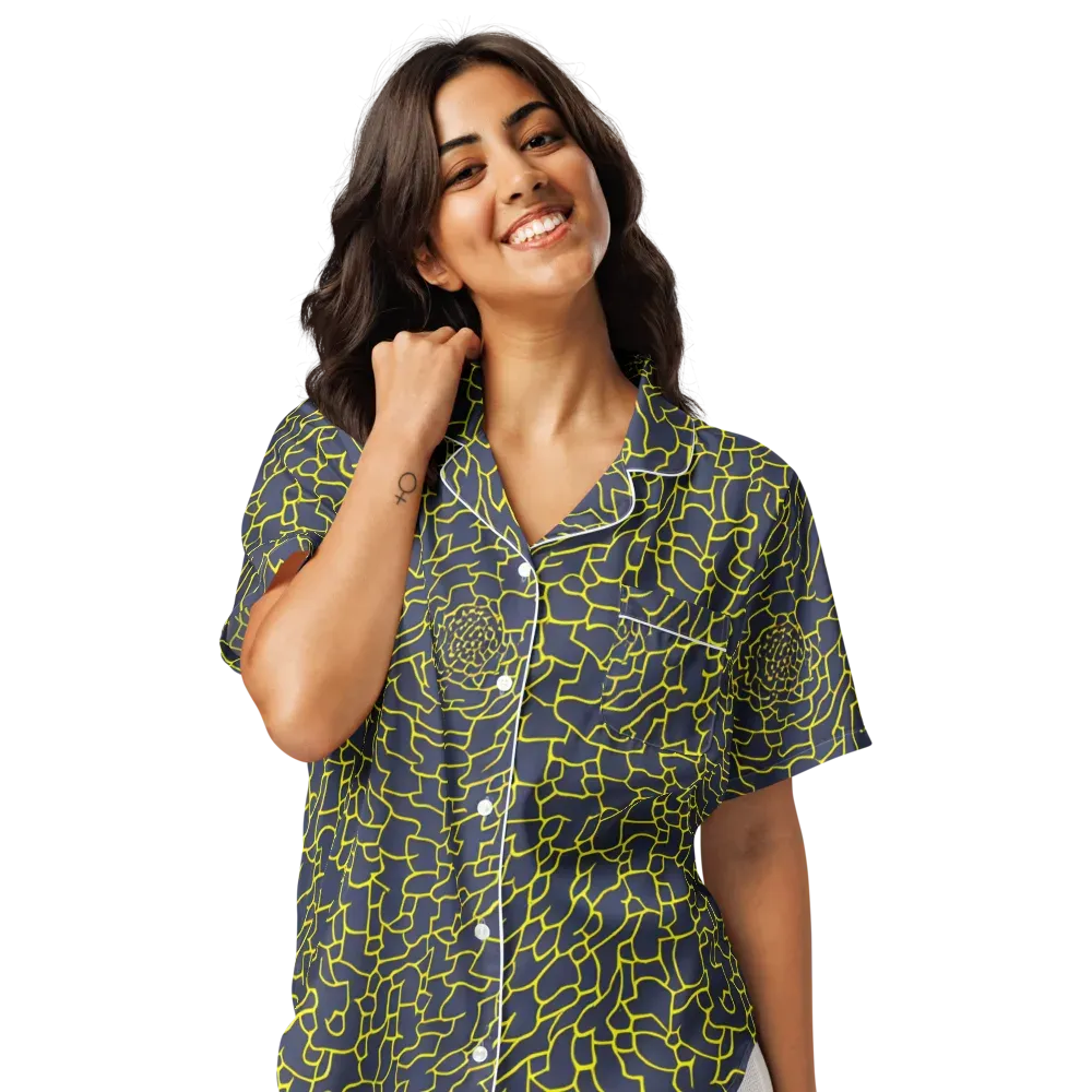 Nightshade Maze on Women's Short Sleeve Pajama Top — Front