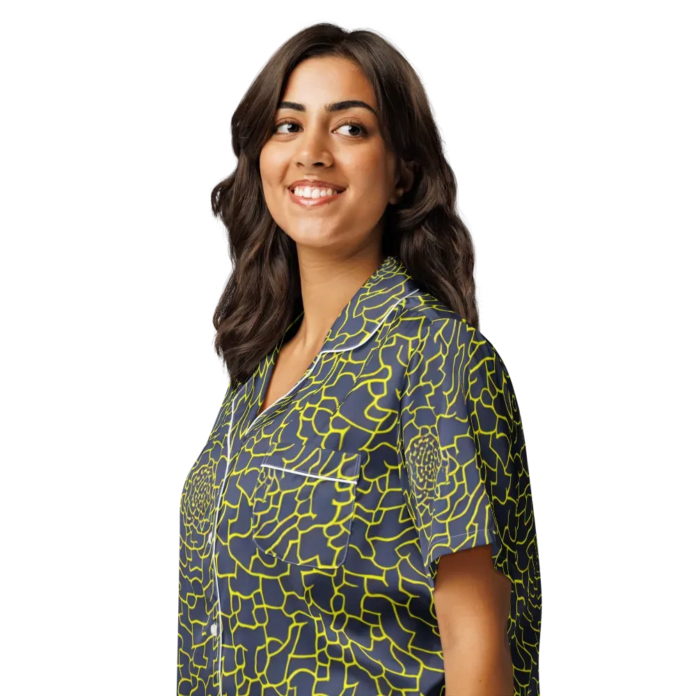Nightshade Maze on Women's Short Sleeve Pajama Top — Left Front