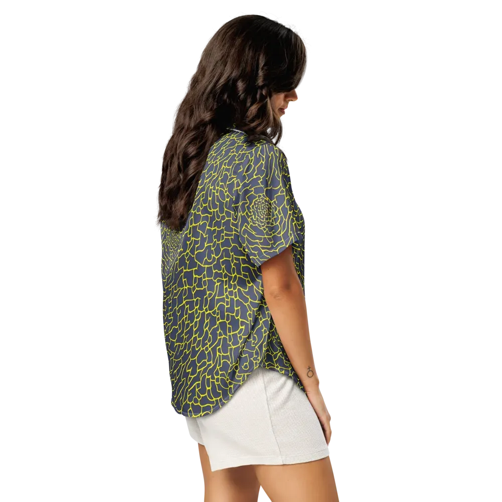 Nightshade Maze on Women's Short Sleeve Pajama Top — Right Back