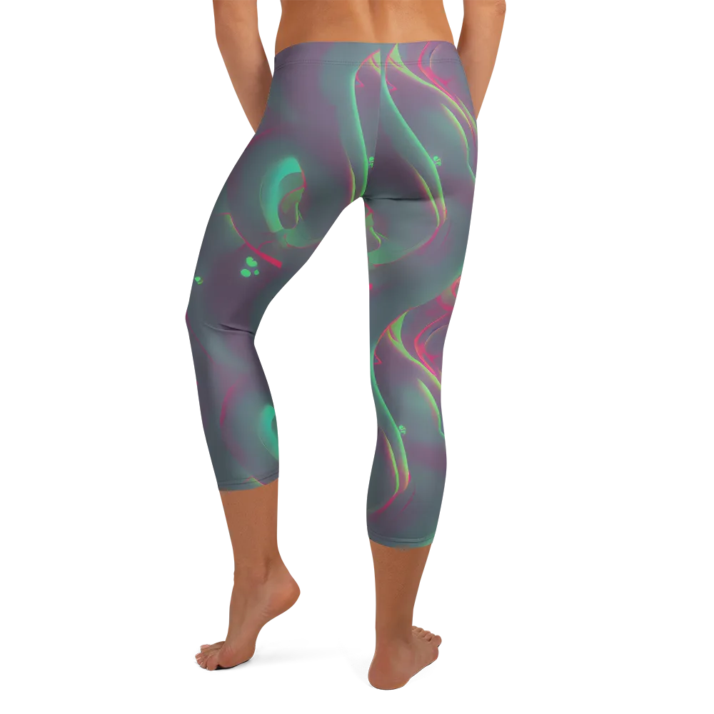Neon Whisper on Capri Leggings — Back
