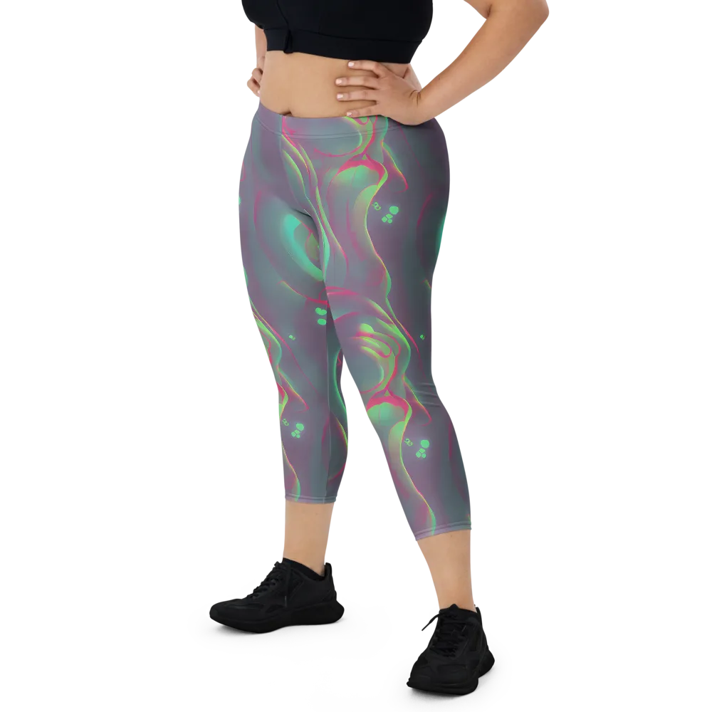Neon Whisper on Capri Leggings — Front