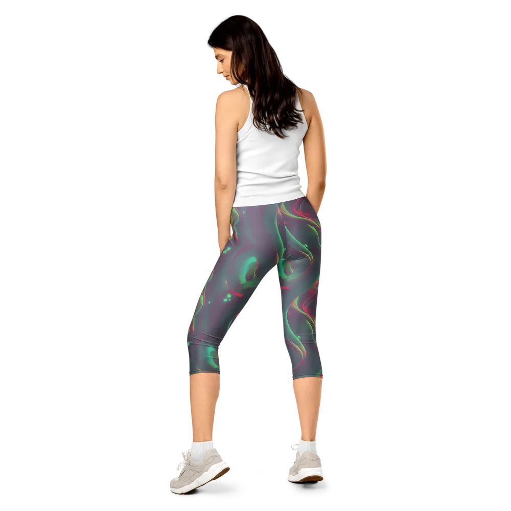 Neon Whisper on Capri Leggings — Back