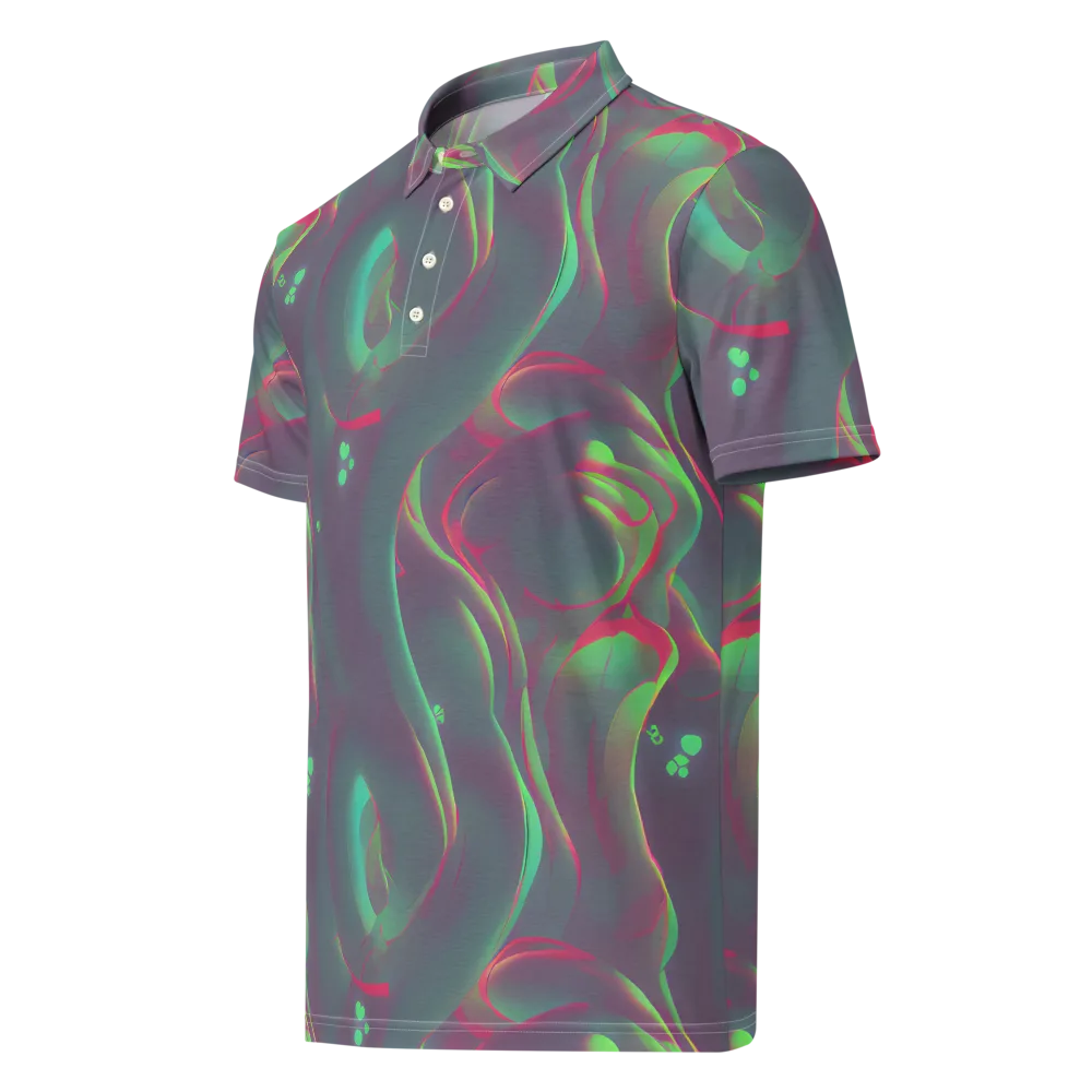 Neon Whisper on Men's Slim Fit Polo Shirt — Left Front