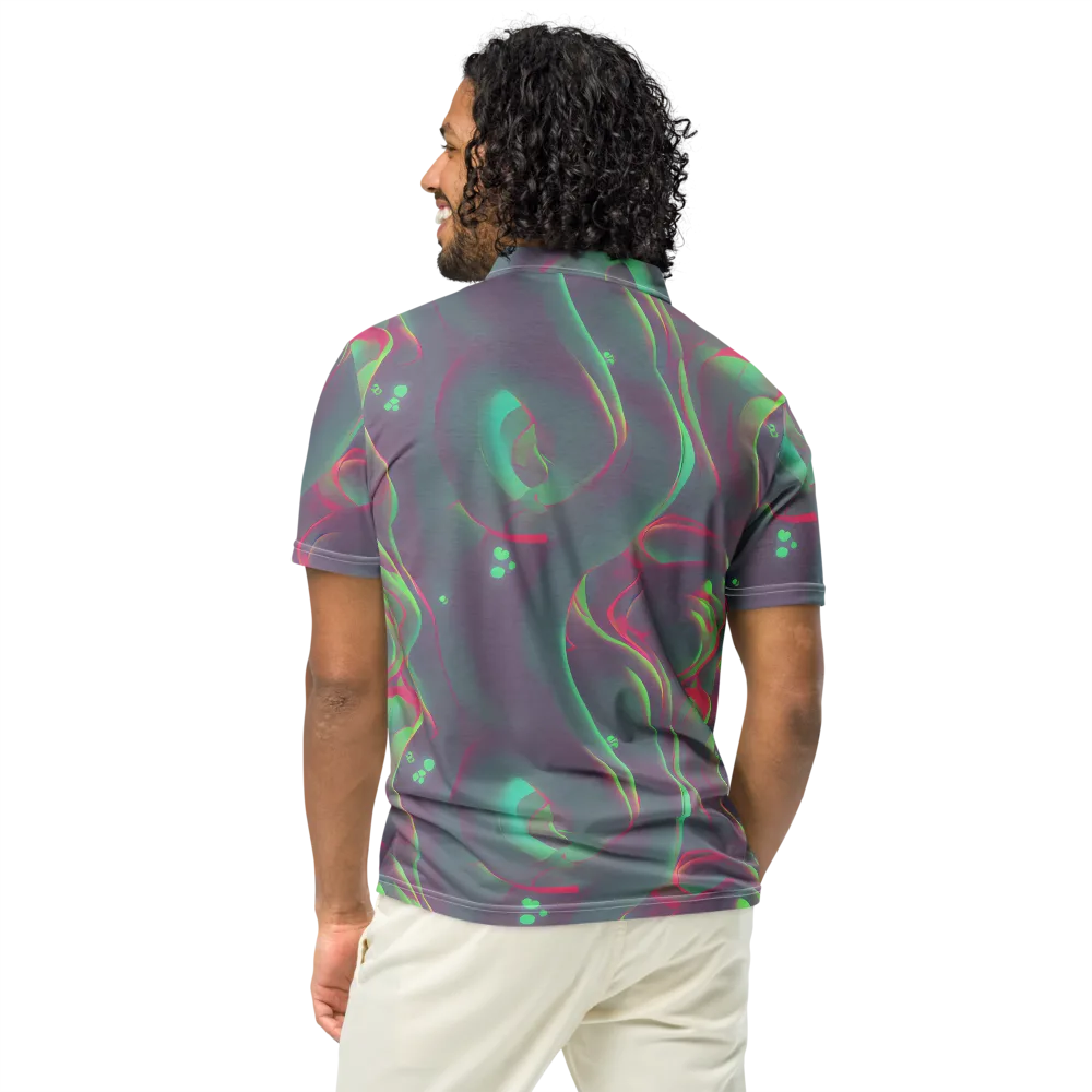 Neon Whisper on Men's Slim Fit Polo Shirt — Back