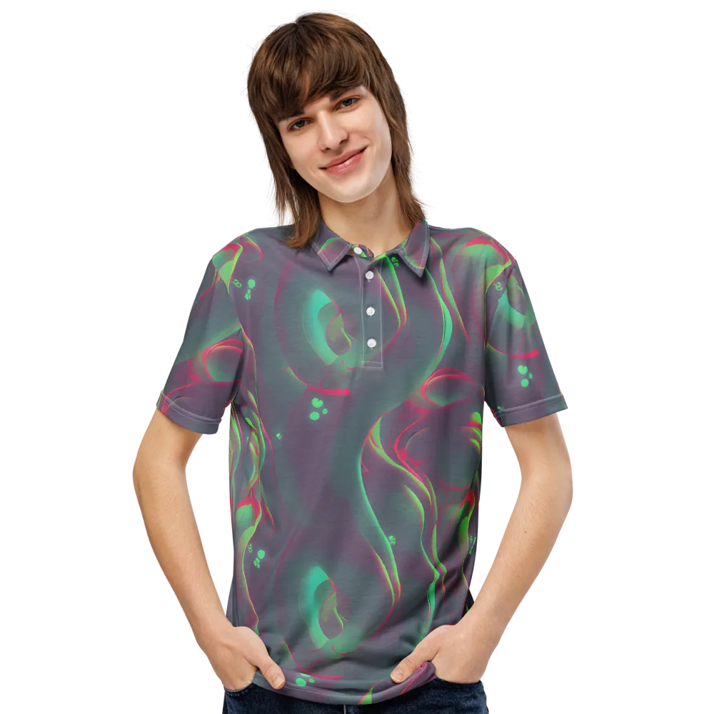 Neon Whisper on Men's Slim Fit Polo Shirt — Front