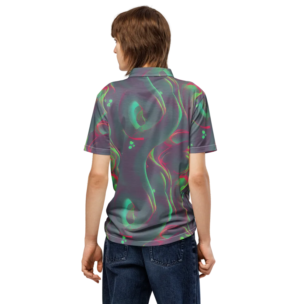 Neon Whisper on Men's Slim Fit Polo Shirt — Back