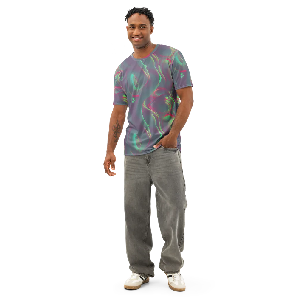 Neon Whisper on Men's Cotton Crew Neck T-Shirt — Front