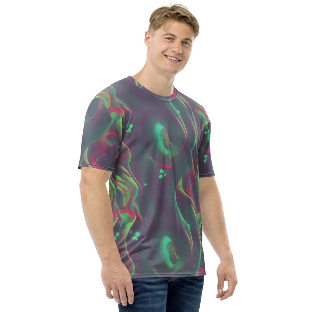 Neon Whisper on Men's Crew Neck T-Shirt — Right