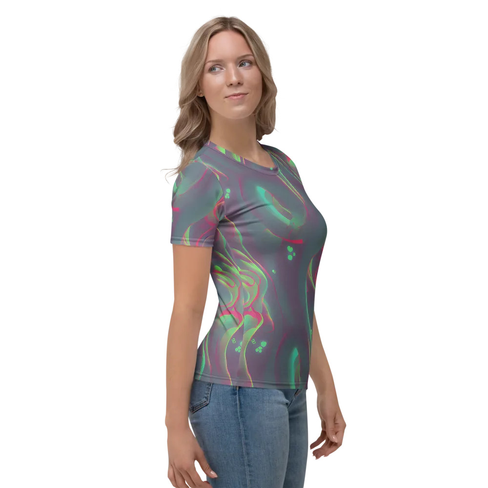 Neon Whisper on Women's Crew Neck T-Shirt — Right