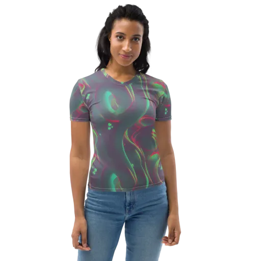 Neon Whisper on a Women's Crew Neck T-Shirt