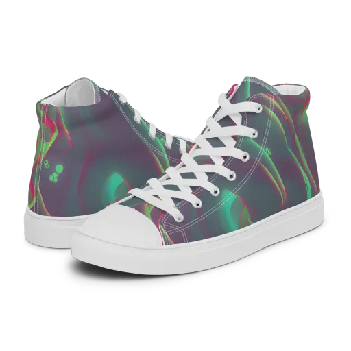 Neon Whisper on a Women's High Top Canvas Shoes