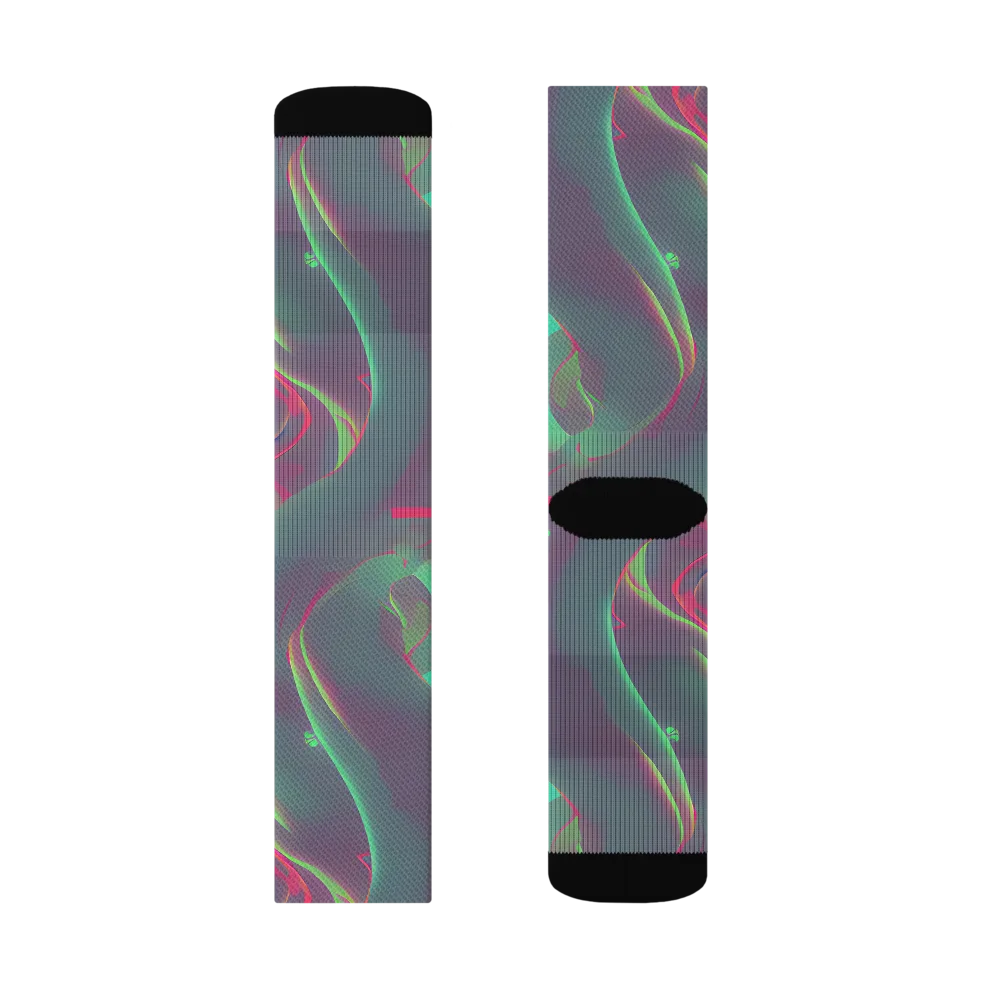 Neon Whisper on Socks — Left Sock