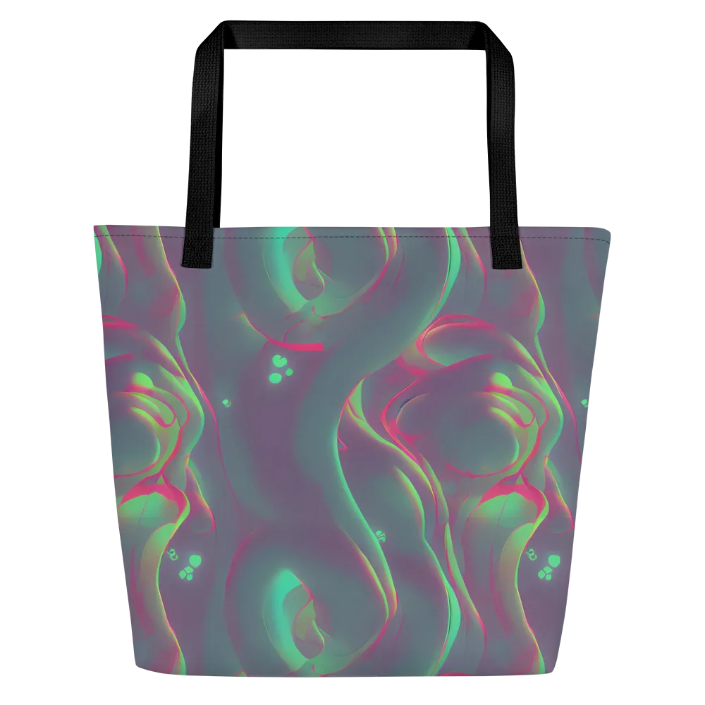 Neon Whisper on Large Tote Bag W/ Pocket — Front