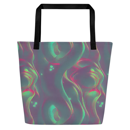 Neon Whisper on a Large Tote Bag W/ Pocket