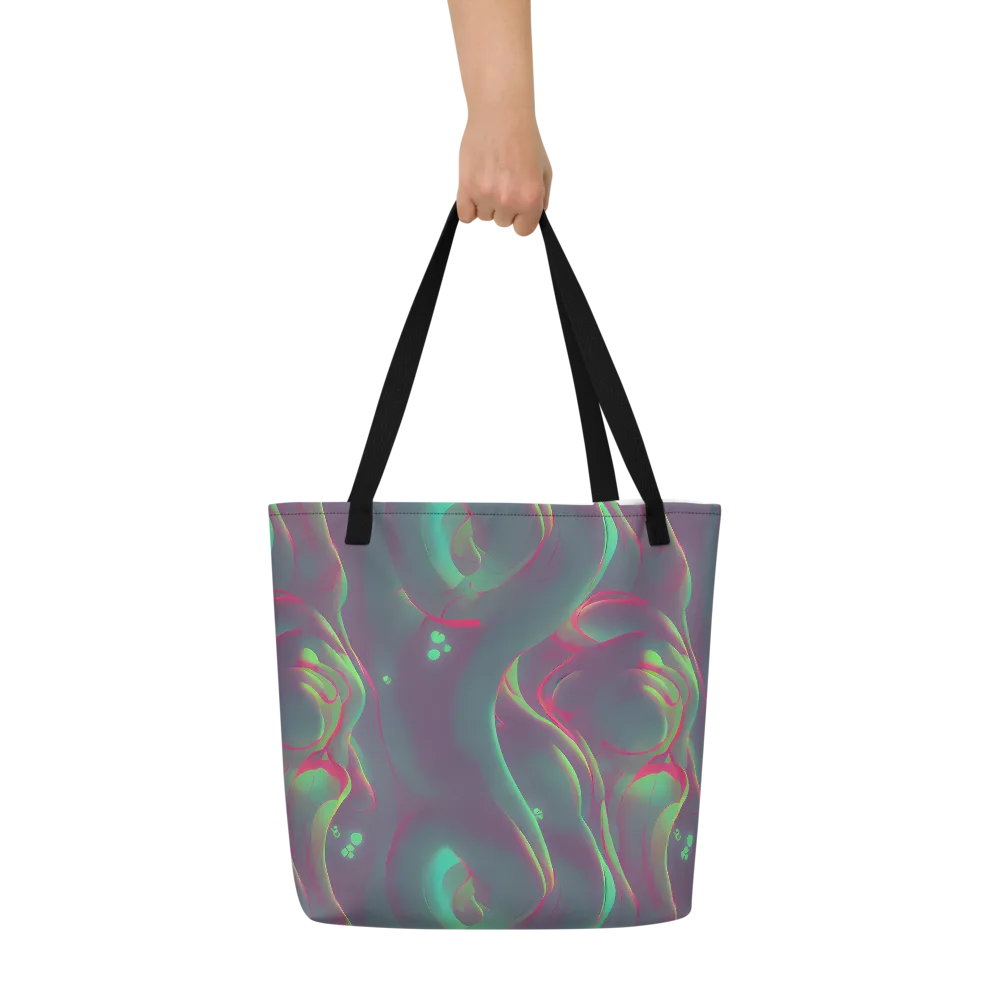 Neon Whisper on Large Tote Bag W/ Pocket — Front