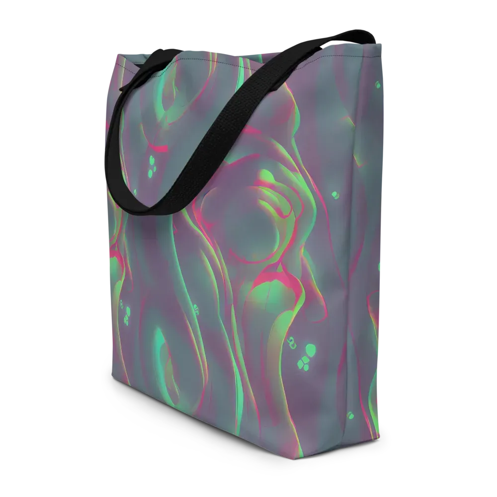 Neon Whisper on Large Tote Bag W/ Pocket — Front