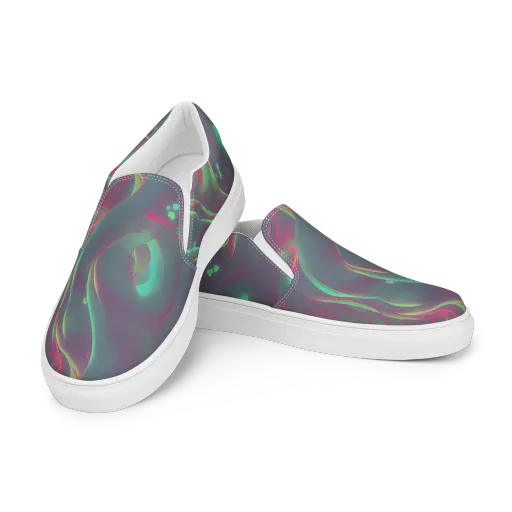 Neon Whisper on a Women's Slip-On Canvas Shoes