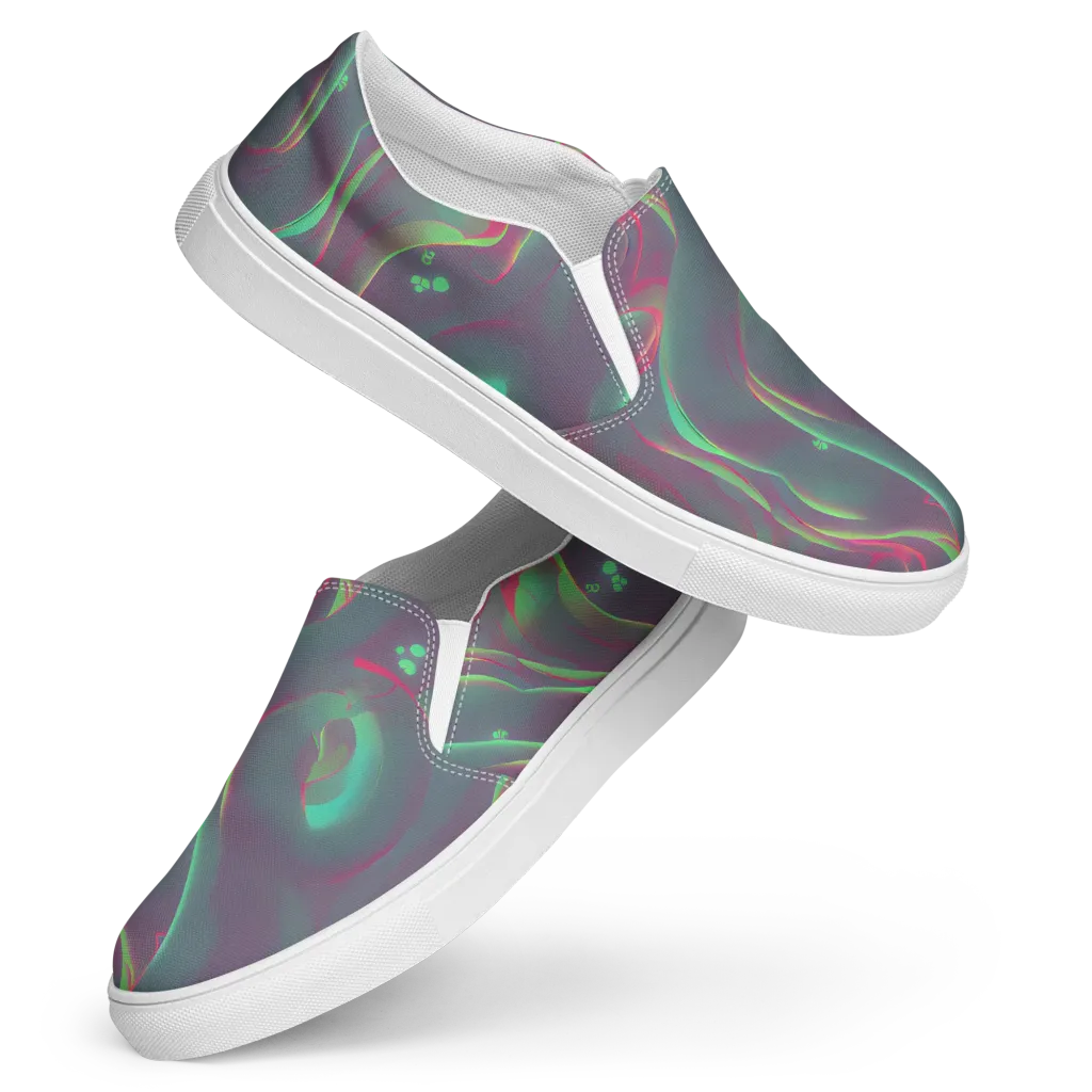 Neon Whisper on Women's Slip-On Canvas Shoes — Front