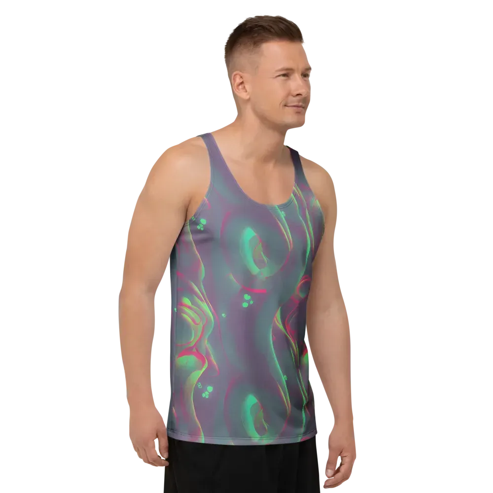 Neon Whisper on Men's Tank Top — Right Front