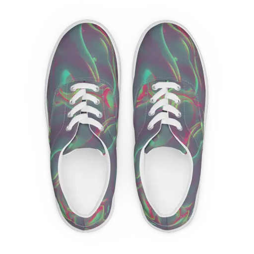 Neon Whisper on a Men's Lace-Up Canvas Shoes
