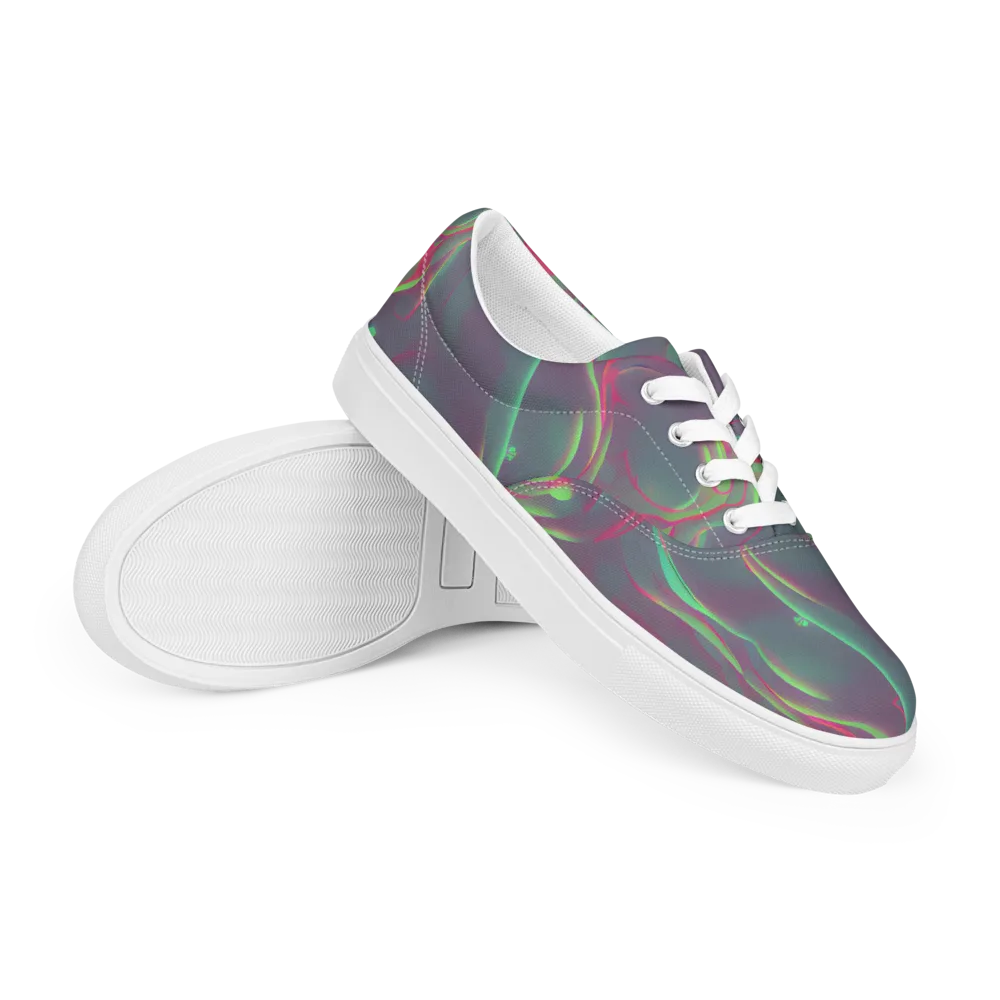 Neon Whisper on Men's Lace-Up Canvas Shoes — Right Front