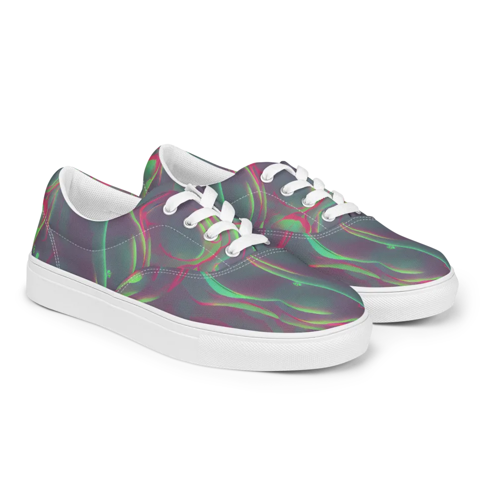 Neon Whisper on Men's Lace-Up Canvas Shoes — Right Front