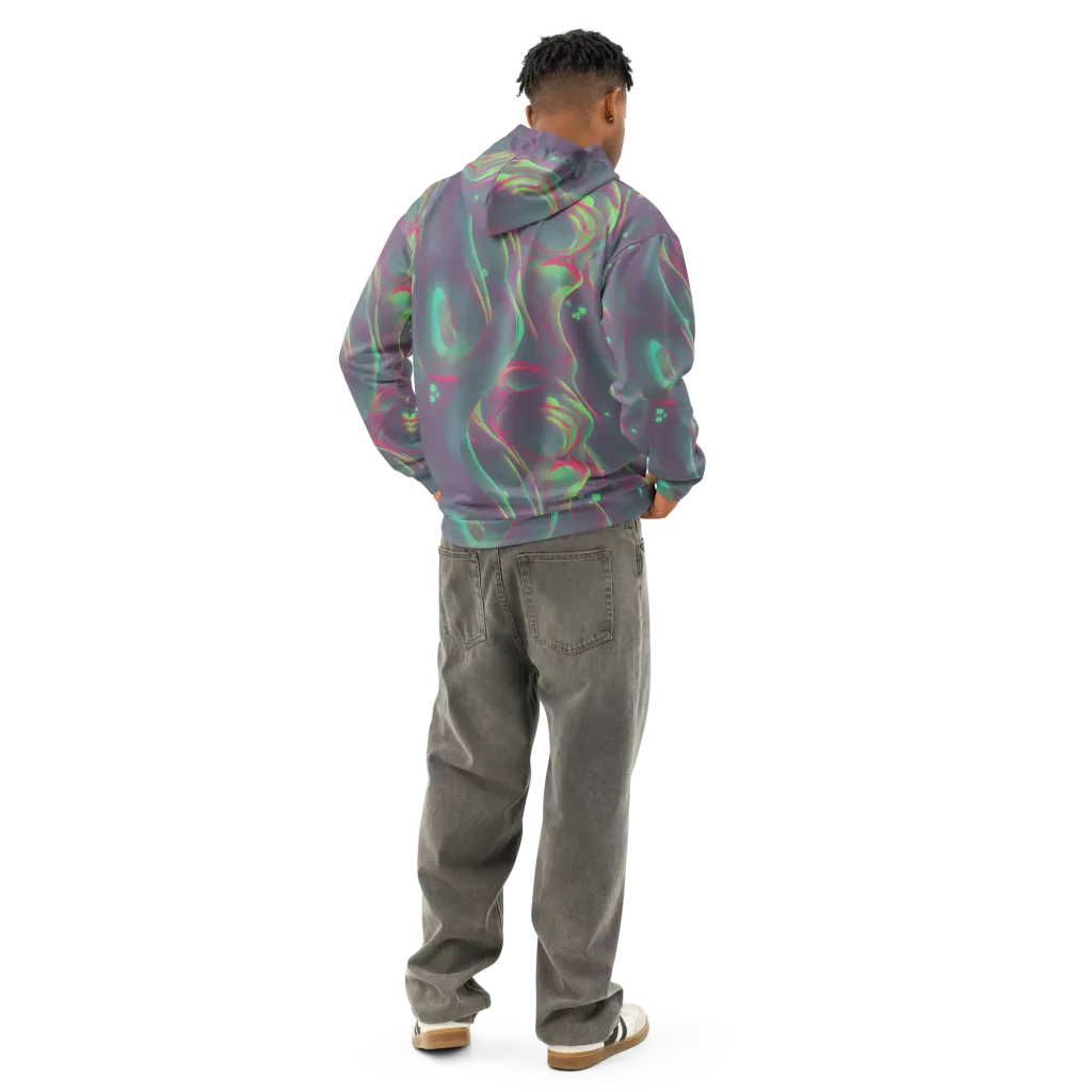 Neon Whisper on Cotton Hoodie — Back
