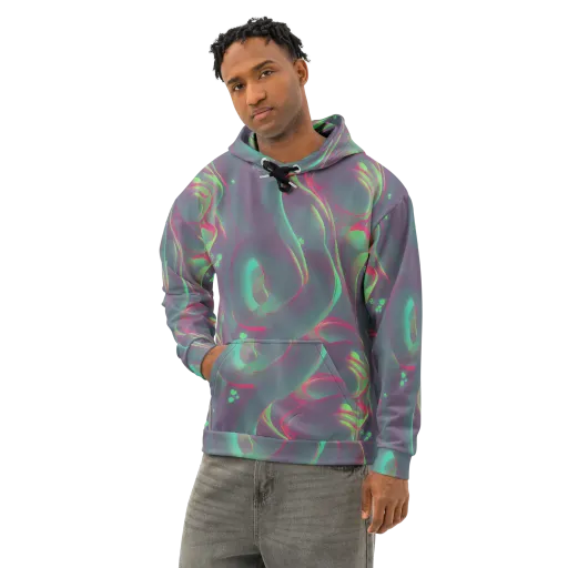 Neon Whisper on a Cotton Hoodie