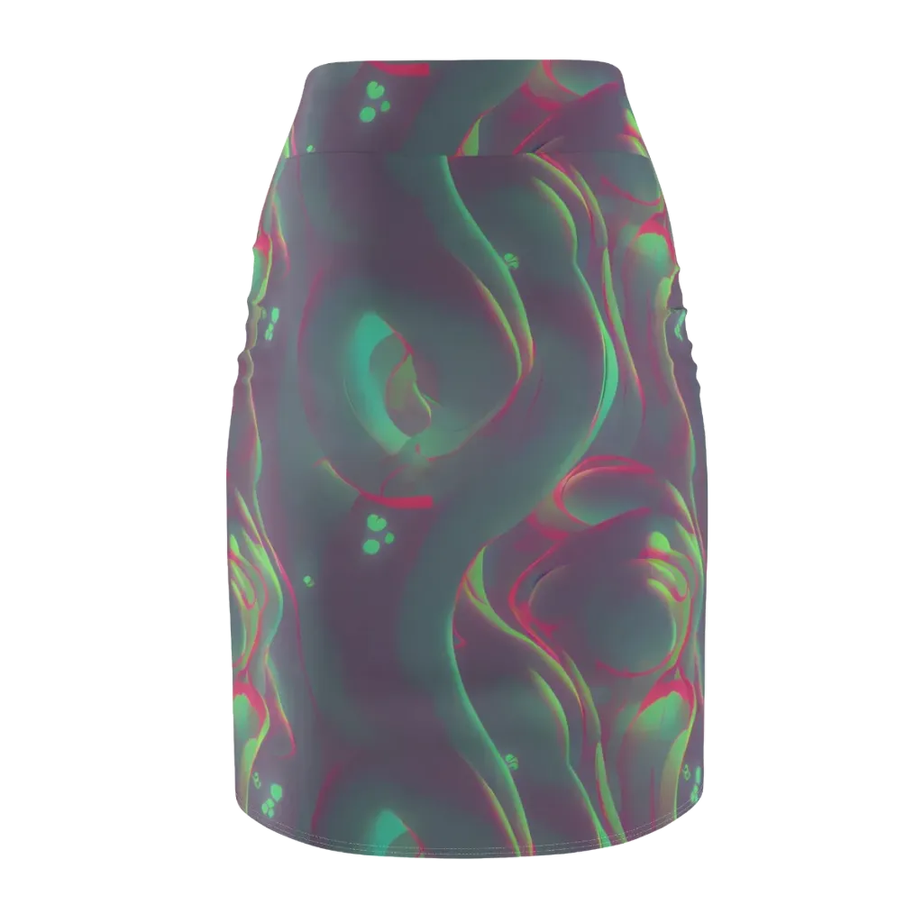 Neon Whisper on Pencil Skirt — Back